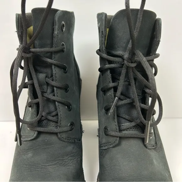 Timberland Lana point black lace up heeled boots size: 8