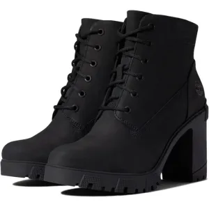 Timberland Lana point black lace up heeled boots size: 8