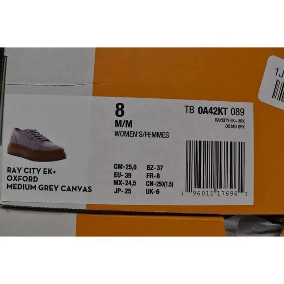 Timberland Womens Size 8 Ray City EK  Grey Canvas Oxford Platform Shoes Sneakers