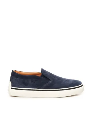 Tod's Blue Suede Loafers