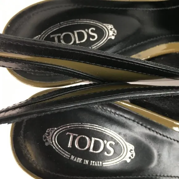 Tod's Green Patent Leather Chunky Heels Pumps Size 38