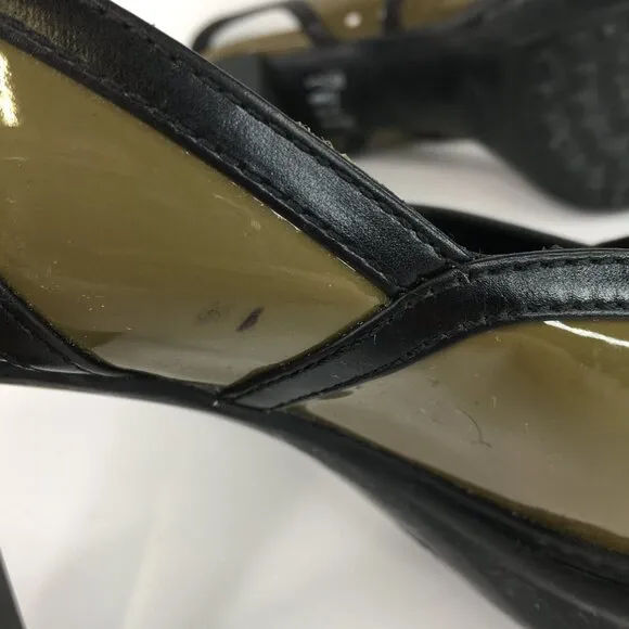 Tod's Green Patent Leather Chunky Heels Pumps Size 38