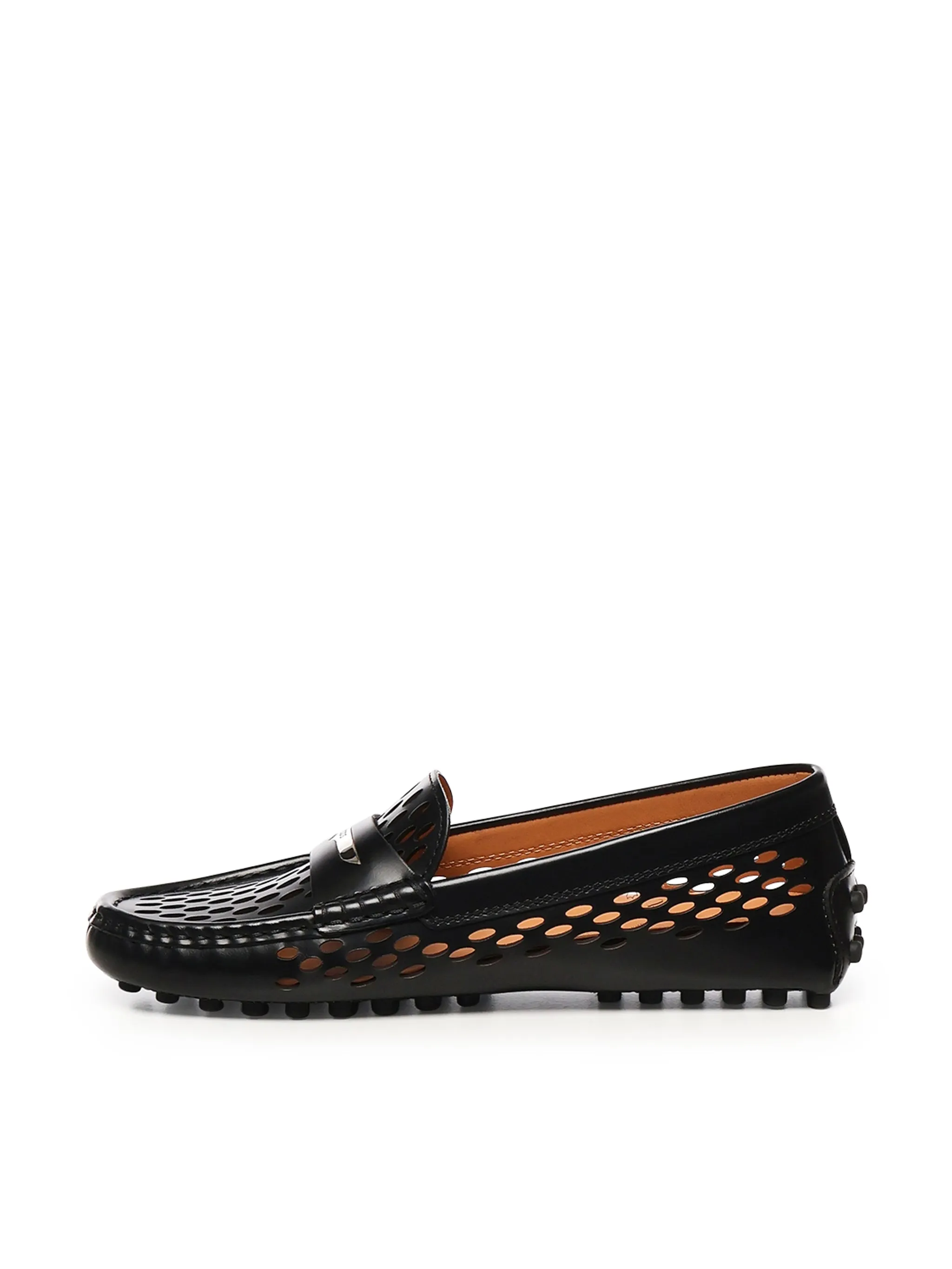 Tods perforerade kalvskinn svarta loafers