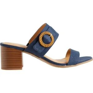Tommy Bahama Tonia Navy Blue Canvas Block Heel Sandals 8.5