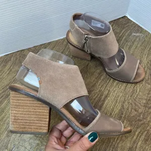 Toms Beige Tan Nude Taupe Majorca Block Heel Sandals Size 8.5