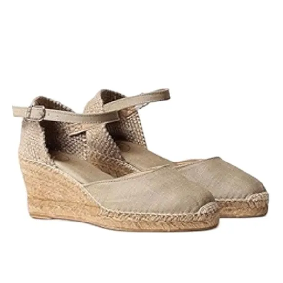Toni Pons Natural Stone Jute Wedge Heels Size 8 8.5 US 39 EU