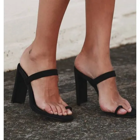 Tony Bianco Black Heel Sierra Sandals