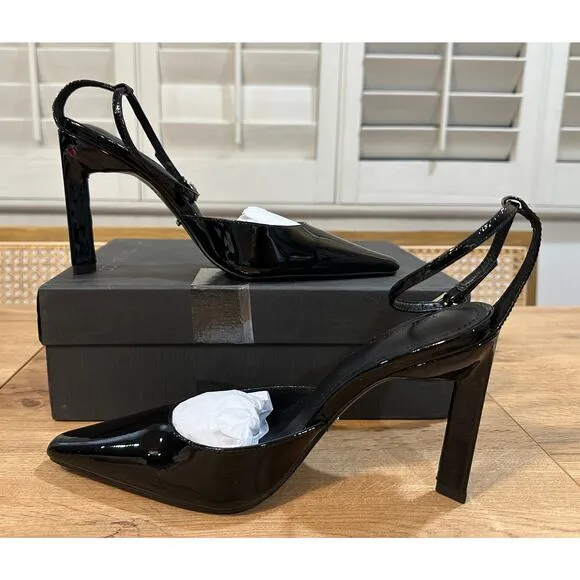 Tony Bianco Elektra Black Patent Leather Heels Size 8.5 NIB Sleek Flattering