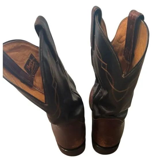 Tony Lama 2032 Vintage Leather Western Boot Brown 8.5D