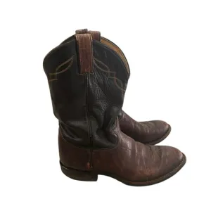 Tony Lama 2032 Vintage Leather Western Boot Brown 8.5D
