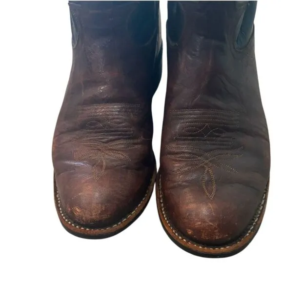 Tony Lama 2032 Vintage Leather Western Boot Brown 8.5D