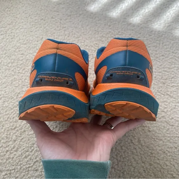 TOPO Men's Ultraventure 3 Orange &amp; Navy Athletic Shoes Size 10