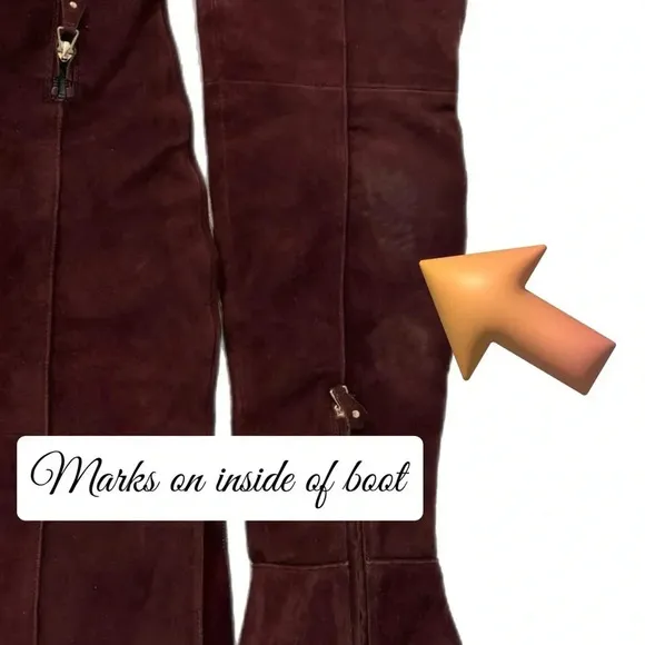 TOPSHOP COUNT Over The Knee Boots Burgundy Suede Size US Women’s 7.5 Block Heel