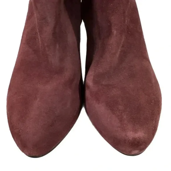 TOPSHOP COUNT Over The Knee Boots Burgundy Suede Size US Women’s 7.5 Block Heel