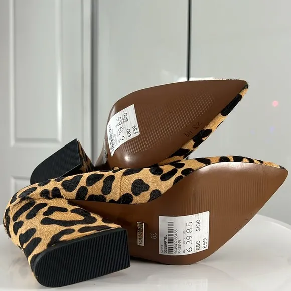 Topshop Ginny Leopard Print Calf Hair Heels with Wedge Design Size 8.5 New