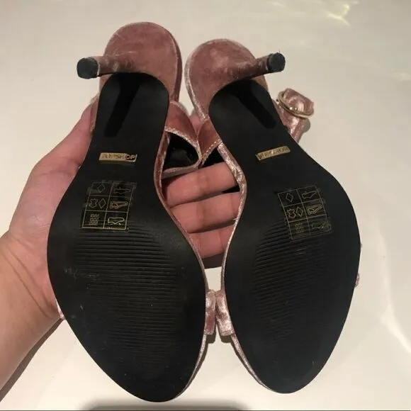 Topshop Renee Velvet 2 Part Sandals Size 7.5
