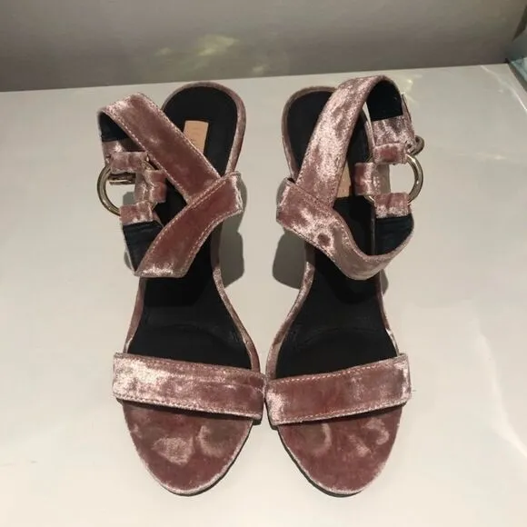 Topshop Renee Velvet 2 Part Sandals Size 7.5