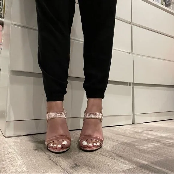 Topshop Renee Velvet 2 Part Sandals Size 7.5