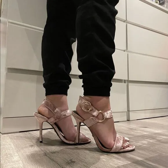 Topshop Renee Velvet 2 Part Sandals Size 7.5