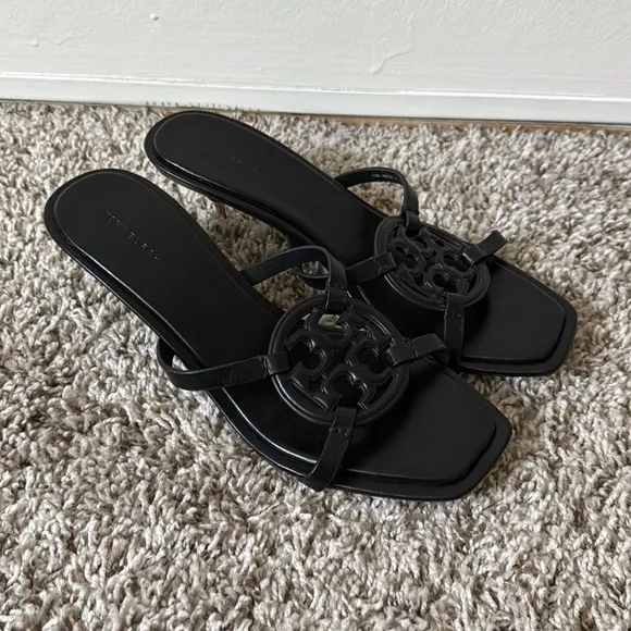 Tory Burch 10 Miller Bombé Low Heel Sandals in Black