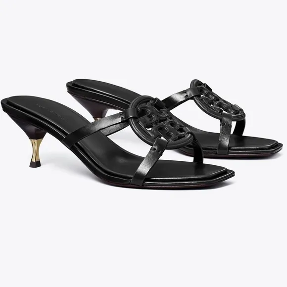 Tory Burch 10 Miller Bombé Low Heel Sandals in Black