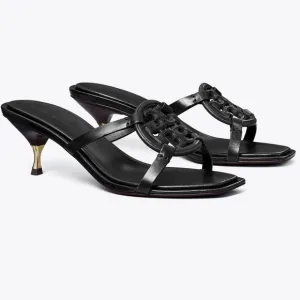 Tory Burch 10 Miller Bombé Low Heel Sandals in Black