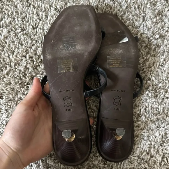 Tory Burch 10 Miller Bombé Low Heel Sandals in Black