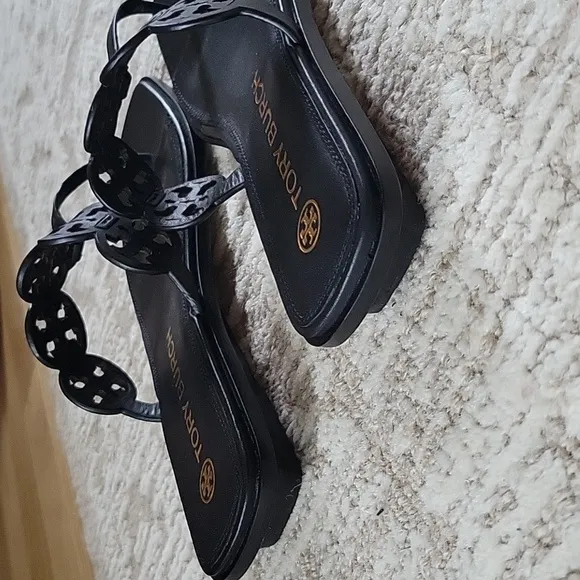 Tory Burch 10.5 M Black Tiny Miller Thong Sandal Leather
