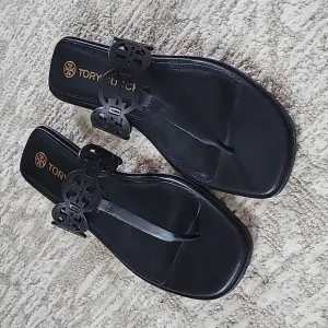 Tory Burch 10.5 M Black Tiny Miller Thong Sandal Leather