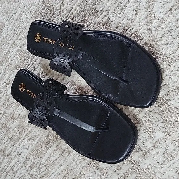 Tory Burch 10.5 M Black Tiny Miller Thong Sandal Leather