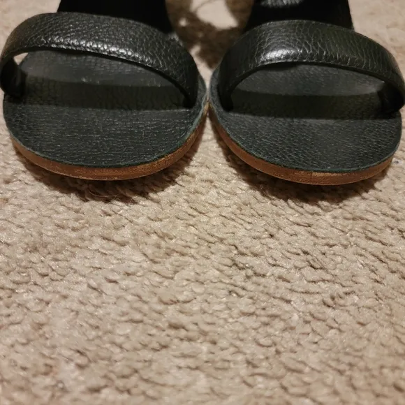 Tory Burch Amanda Demi Wedge Sandals Black Size 8