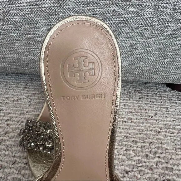 Tory Burch Beverly Metallic Embellished Slide Sandal