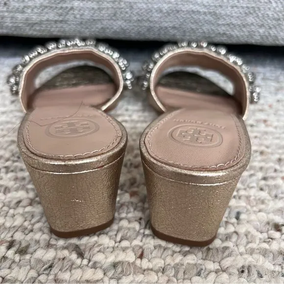 Tory Burch Beverly Metallic Embellished Slide Sandal