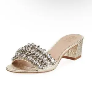 Tory Burch Beverly Metallic Embellished Slide Sandal
