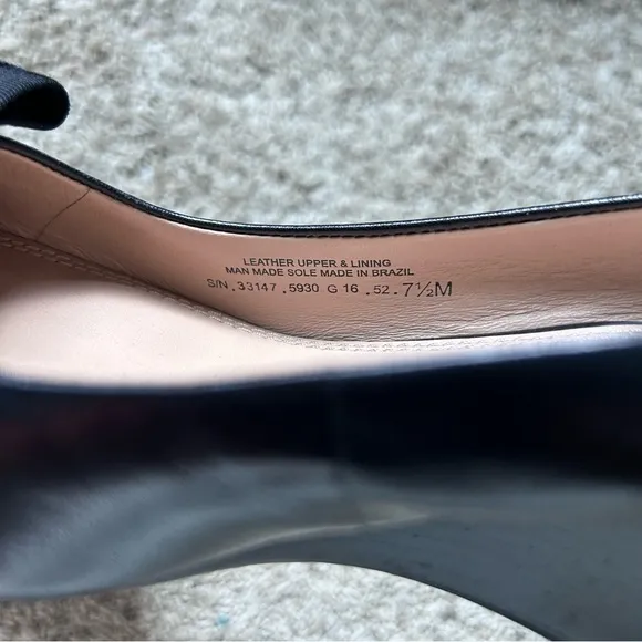Tory Burch Black Gemini Link Bow Wedge Shoes Pumps Size 7.5