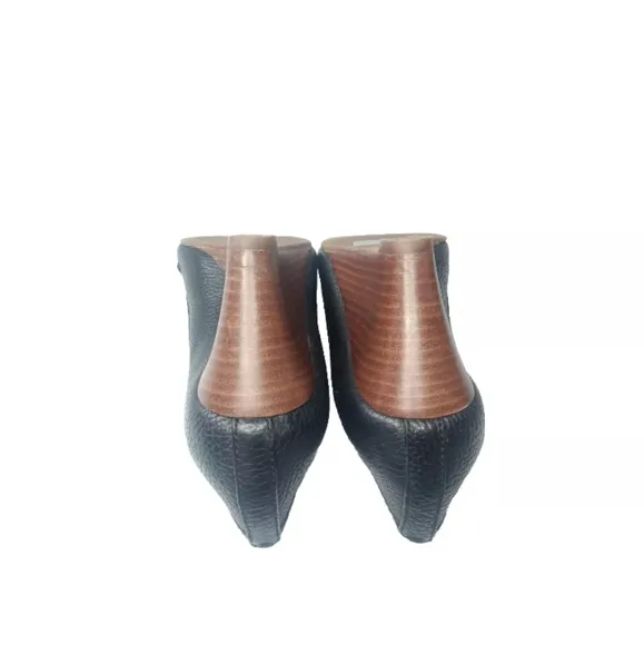 Tory Burch Black Leather Sally Wedge Pumps Size 6.5 M