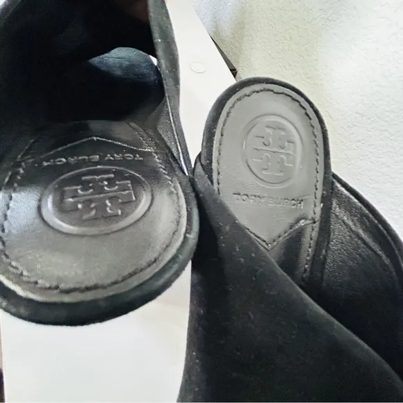 Tory Burch Floral Embroidered Block Heel Slide Sandals In Black 5.5