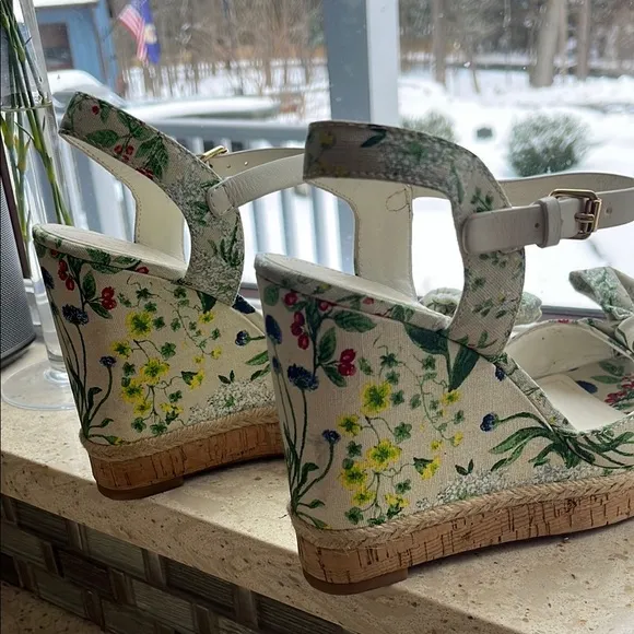 Tory Burch Floral Wedges