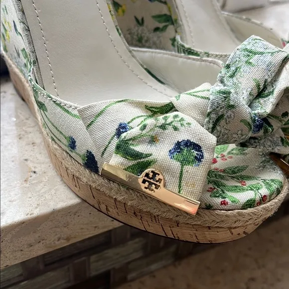 Tory Burch Floral Wedges
