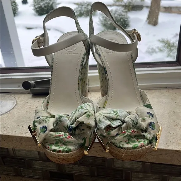 Tory Burch Floral Wedges