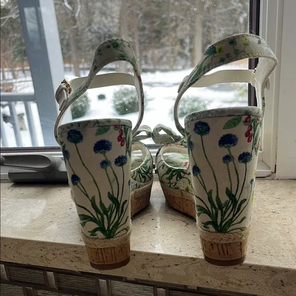 Tory Burch Floral Wedges