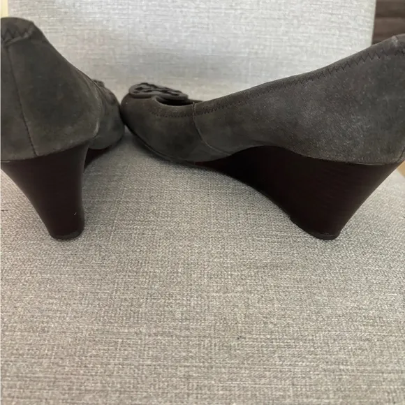 Tory Burch Gray Wedge Shoes with Chic Appeal