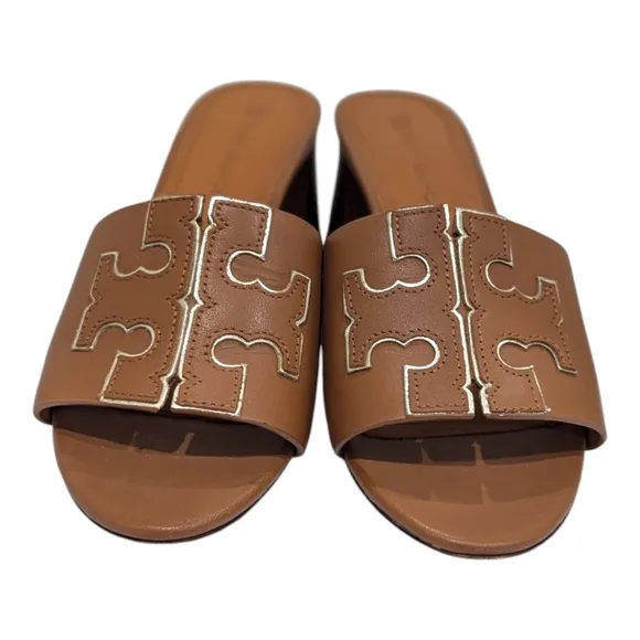 Tory Burch Ines Mid Heel Slide Sandals Size 5