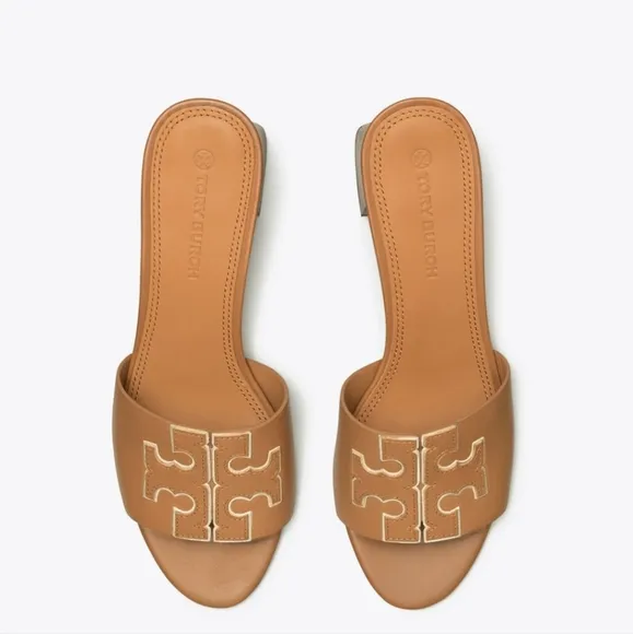 Tory Burch Ines Mid Heel Slide Sandals Size 5