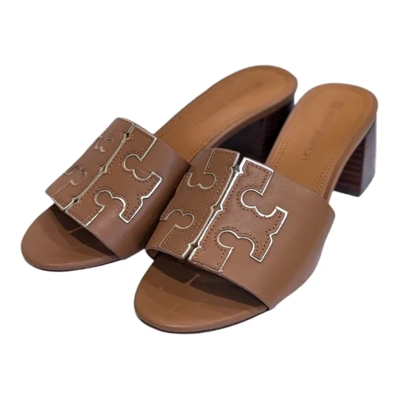 Tory Burch Ines Mid Heel Slide Sandals Size 5