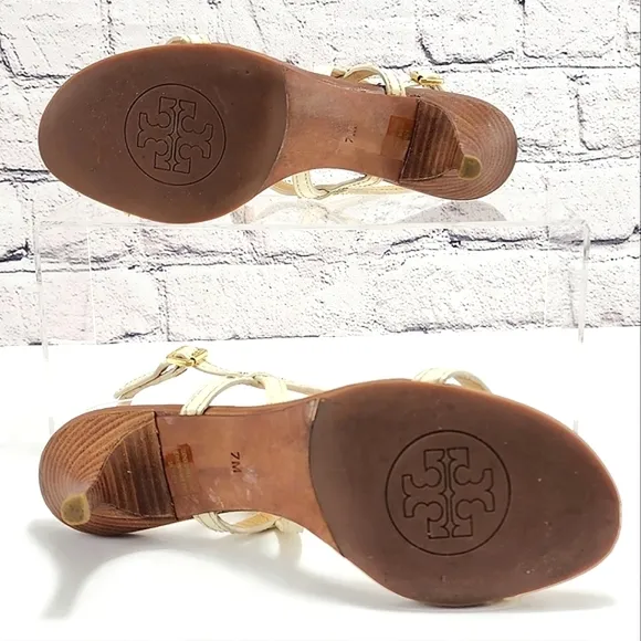 TORY BURCH KAILEY - Kitten heel sandals, iced coffee, approx. 2.7&quot; heel, size 7