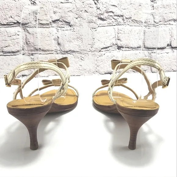 TORY BURCH KAILEY - Kitten heel sandals, iced coffee, approx. 2.7&quot; heel, size 7