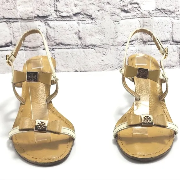 TORY BURCH KAILEY - Kitten heel sandals, iced coffee, approx. 2.7&quot; heel, size 7