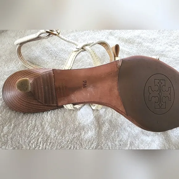 TORY BURCH KAILEY - Kitten heel sandals, iced coffee, approx. 2.7&quot; heel, size 7