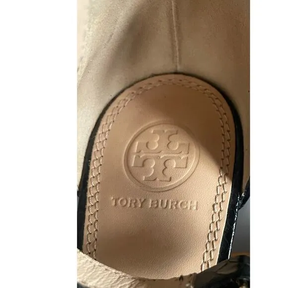 Tory Burch Keri High Heel Sandal in Black Snakeskin Size 11